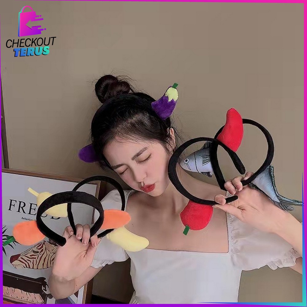 CT C489 Bando Bentuk Ikan Wortel Korean Style Wanita Bendo Akseskoris Rambut Anak Perempuan Lucu Bando Anak Korea