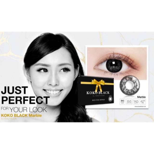 Softlens X2 Koko Black 14.5mm Normal &amp; Minus