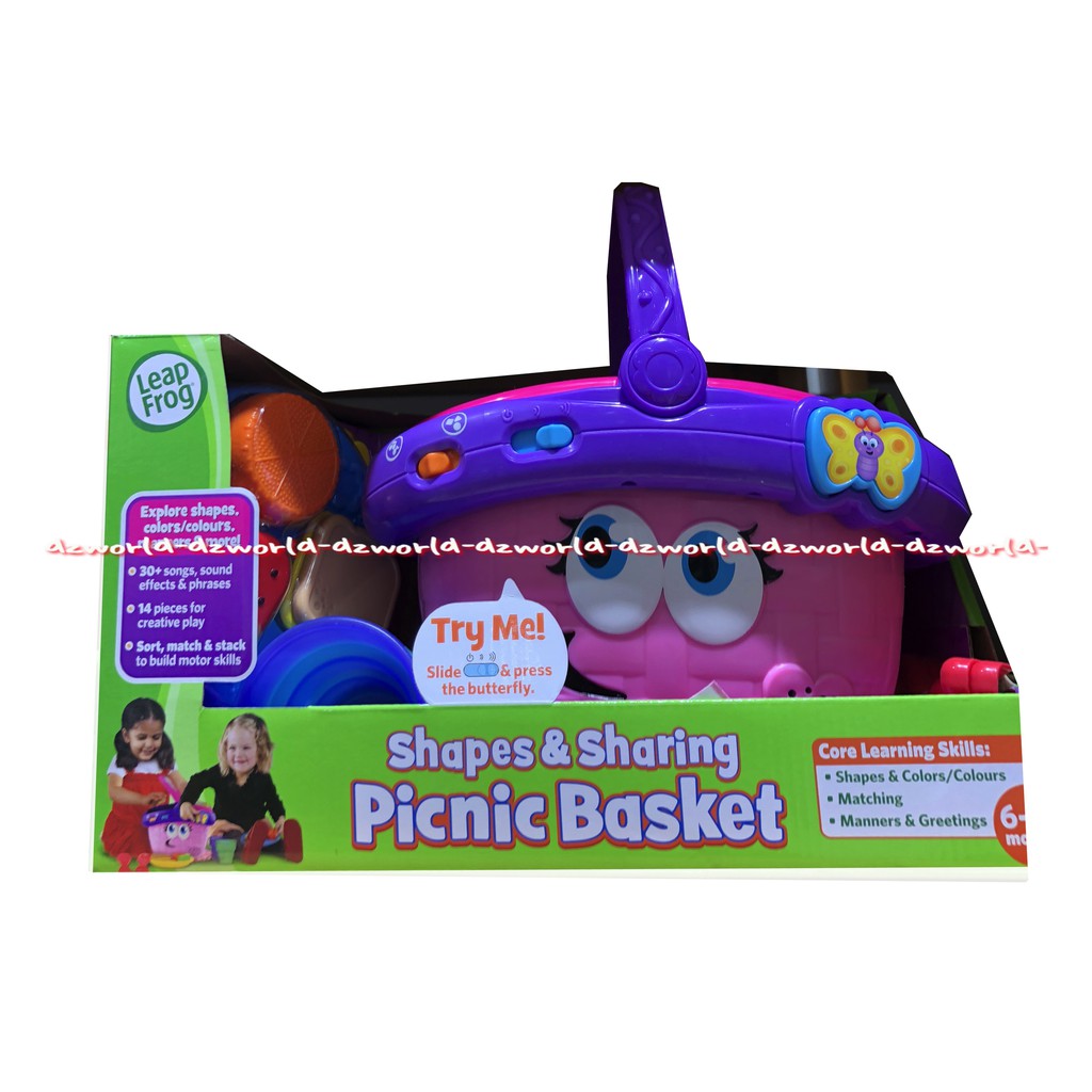 Leapfrog Shapes &amp; Sharing Picnic Basket Keranjang Piknik Mainan Bayi Keranjang Piknik Leap Frog