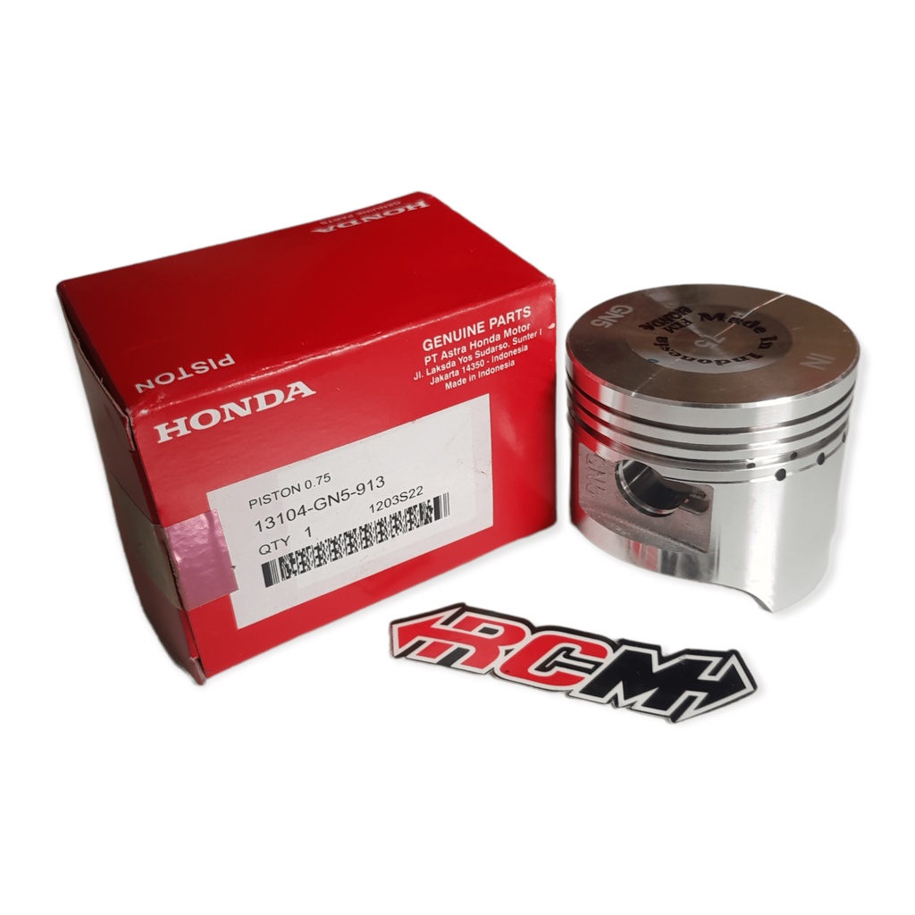 13104-GN5-913 PISTON SEHER SEKER SUPRA X100 X 100 GRAND PRIMA WIN OS OVER SIZE OS 075 0.75 75 ORI ORIGINAL HONDA AHM HGP ASLI