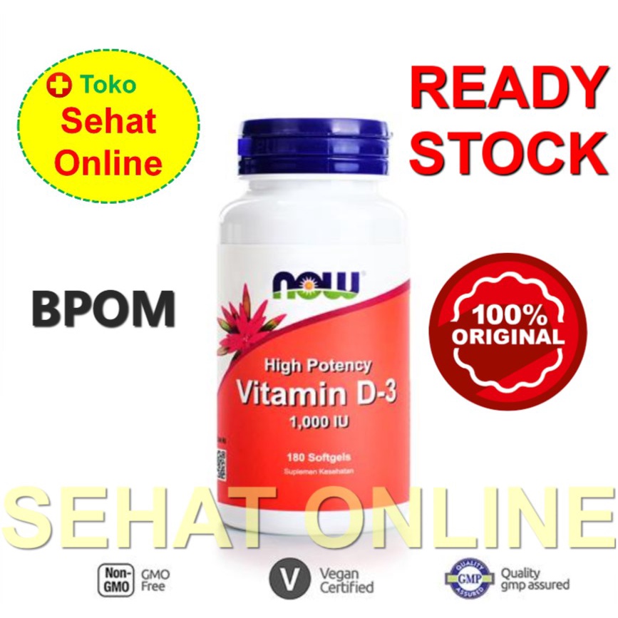 BPOM NOW Vitamin D3 1000 iu High Potency 180 Softgels