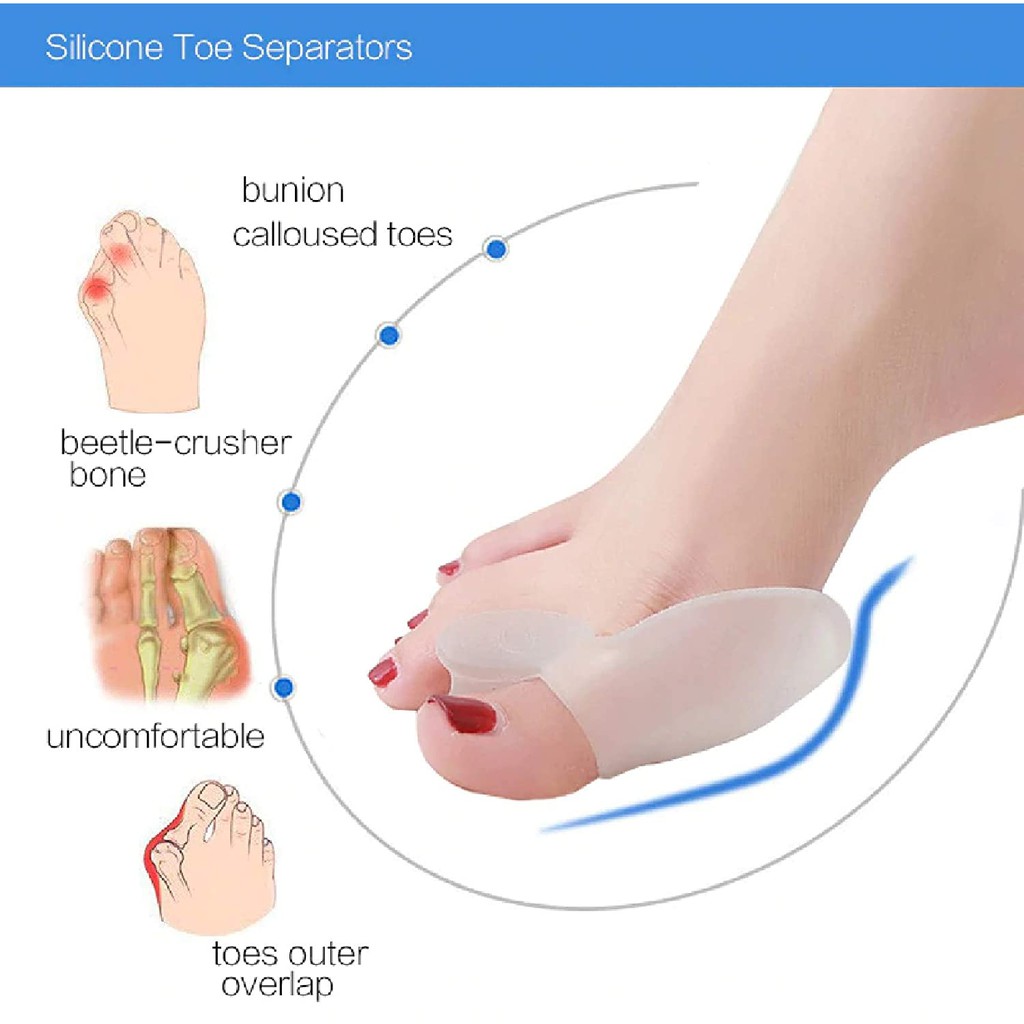 Alat Pelurus Jari Kaki Bengkok Separator Pelindung Perata Perawatan Ibu Jari Kaki Hallux Valgus