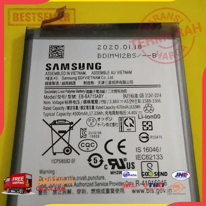 Acc Hp Baterai Samsung Galaxy A71 2020 A715F Eb Ba715Aby 4370Mah Original