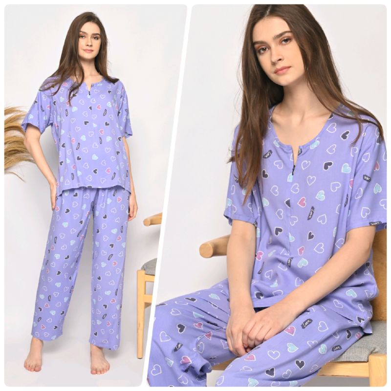 ONE SET PIYAMA RAYON-CPJ SLTG LOVE LILAC