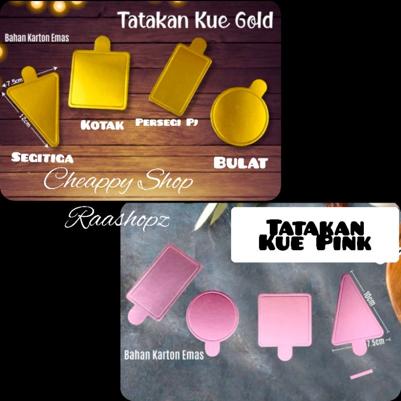 5pcs Tatakan Kue Mini Alas Kue Mini Tatakan Cake Mini Laas Cake Mini Tatakan Kue Gold Tatakan Kue Pi
