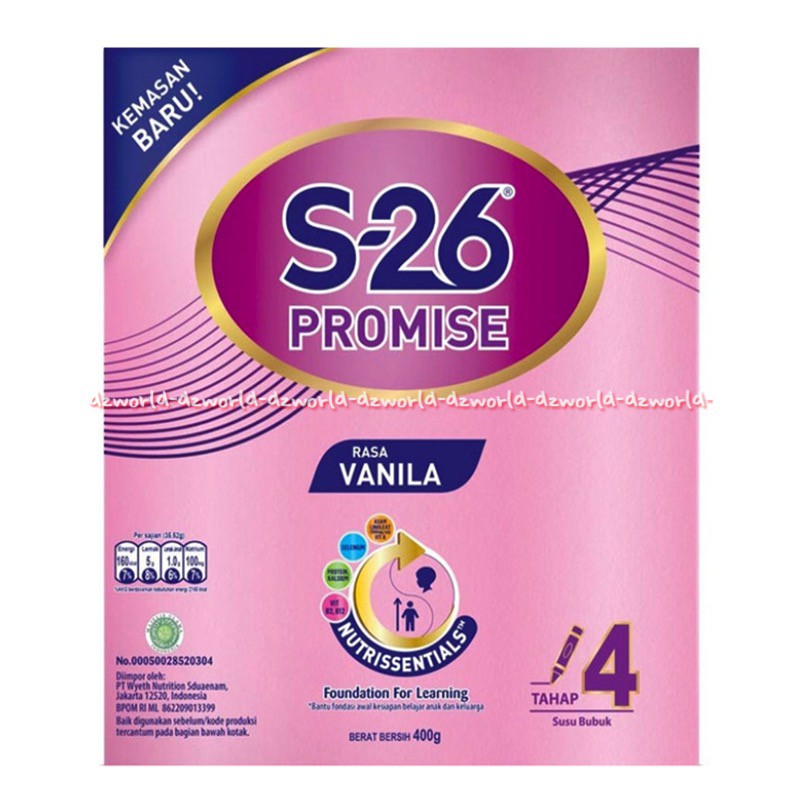 S-26 Promise 400gr S26 Tahap 4 Susu Bubuk S26 Rasa Vanilla 400gr S 26 Vanila Kemasan Pink Susu Untuk Bayi Anak 3-12tahun Promis