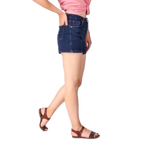 Dazina hotpants Button Celana Pendek Jeans wanita  - Navy