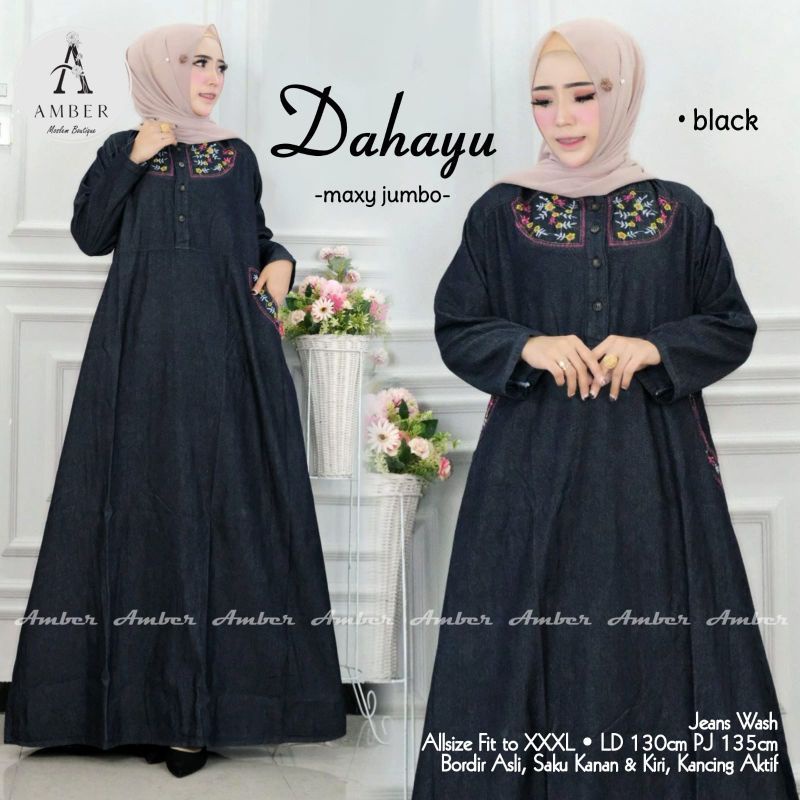REVINA MAXY (LD 115 CM/GAMIS DEWASA/GAMIS WANITA/GAMIS DENIM/JEANS MURAH)
