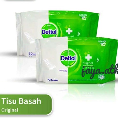 TISU DETTOL DETTOL TISUE BASAH WET WIPES 50 LEMBAR TISU BASAH TISSUE BASAH ANTI BAKTERI DETOL TISU