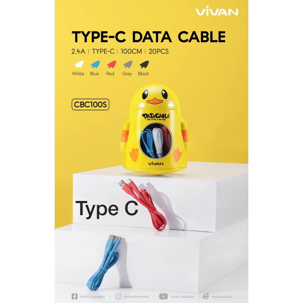 1TOPLES~KABEL DATA MICRO VIVAN CSM100S/CSL100S/CBC100S REAL 2.4A FAST CHARGING ORIGINAL VIVAN