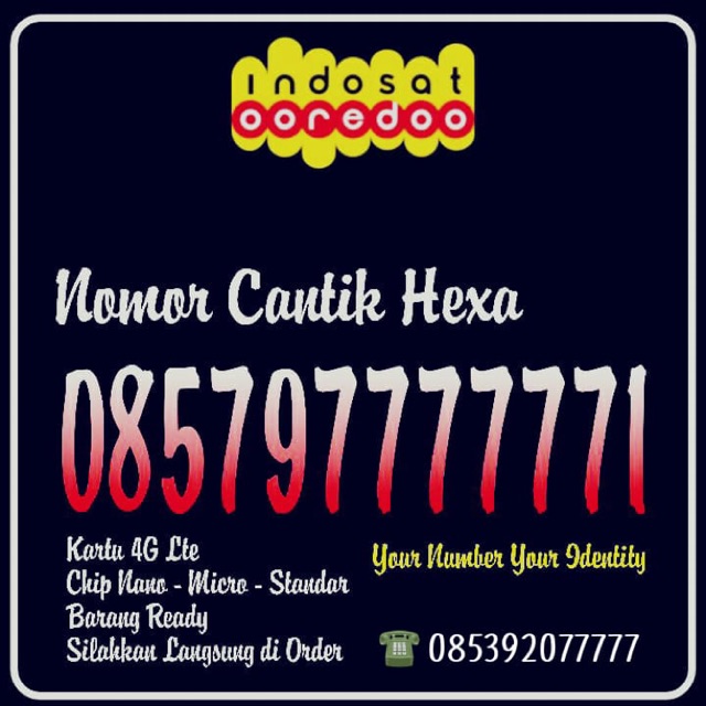 NOMER CANTIK INDOSAT HEXA 7