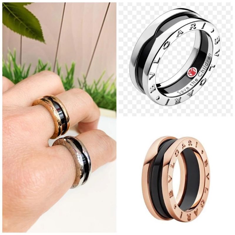 Cincin titanium asli premium titanium hitam cincin stainless steel tidak karatan Bvl Silver