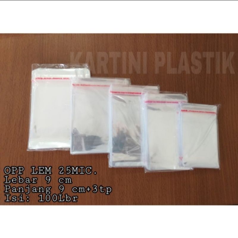 

Plastik OPP LEM 9x9 Tebal : 25 mic