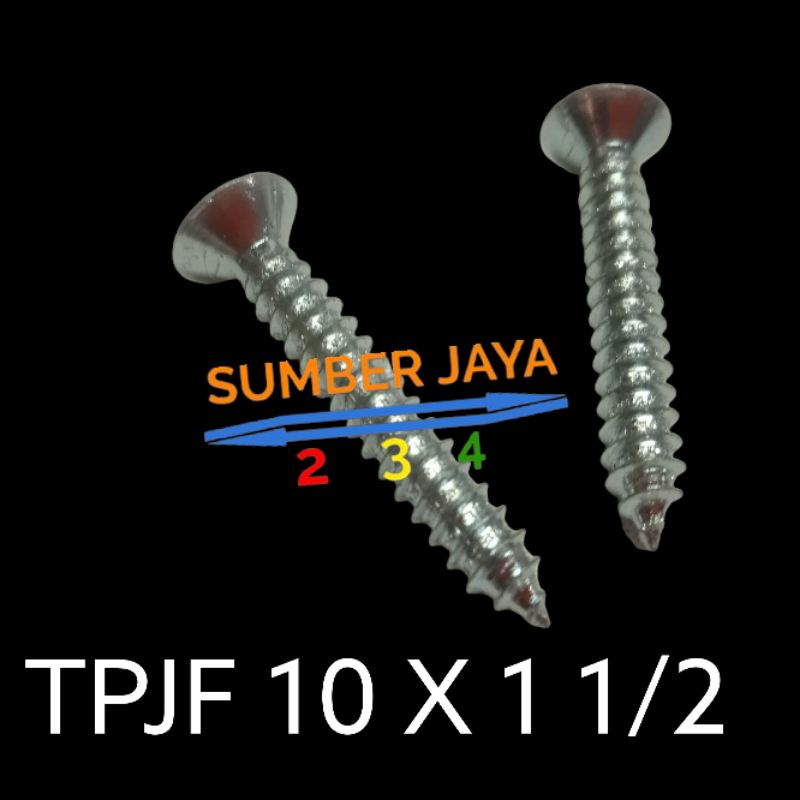 BAUT TPJF 10 X 1 1/2 ISI 50 PCS TERMURAH