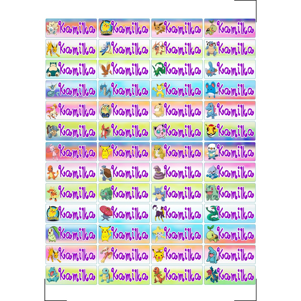 

Stiker label nama karakter POKEMON GO