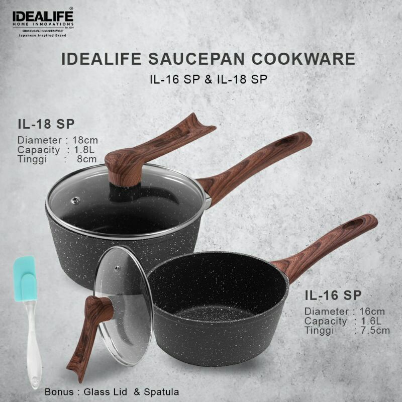 Sauce Pan Cookware 18 Cm Idealife IL18SP
