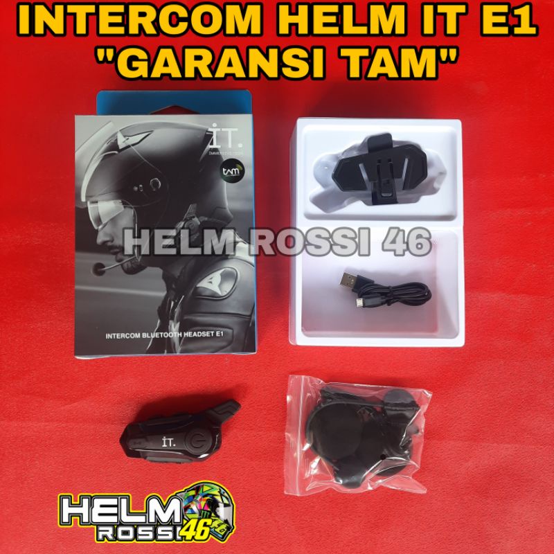 Intercom Helm IT E1 - Bluetooth headset Helmet interphone alat komunikasi motor Garansi TAM ORIGINAL