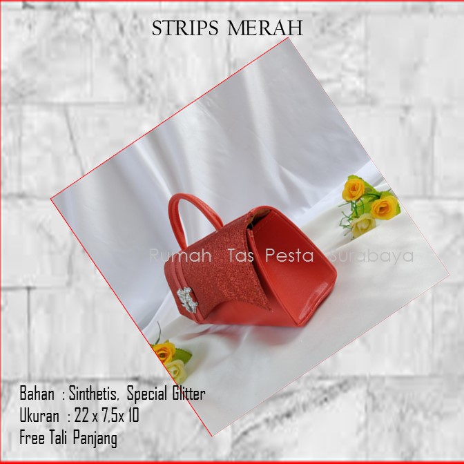 Tas Souvenir,Tas Home Made ,Tas Pesta,STRIPS MERAH