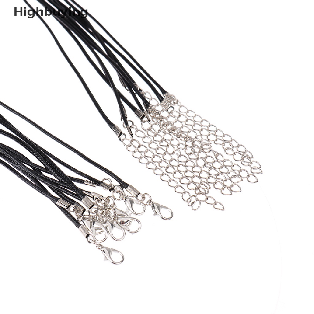 Hbid 10pcs Kalung Tali Kulit Kepang Handmade DIY Adjustable Panjang 45cm