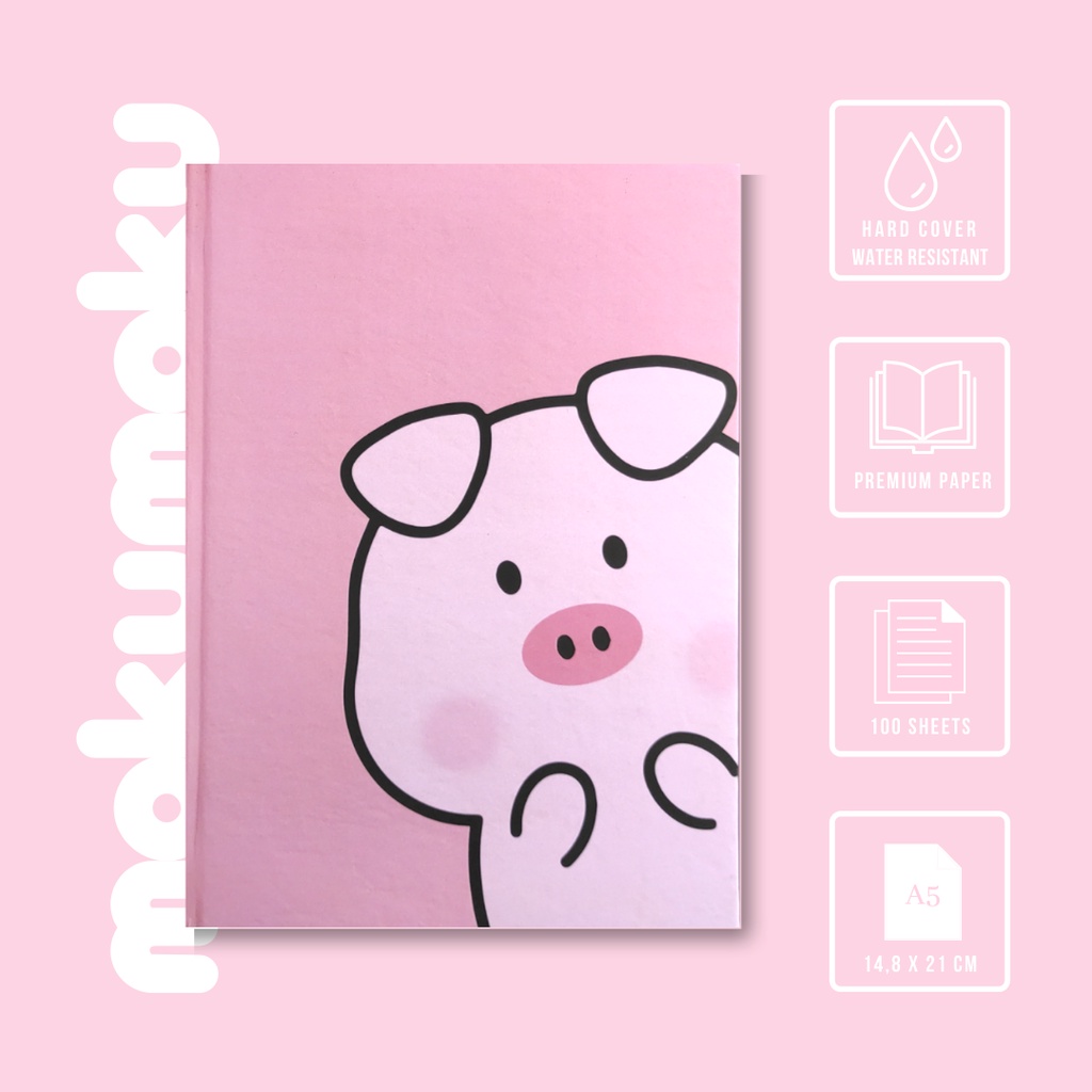 

Buku Tulis / Notebook Hardcover gambar Babi / Pig