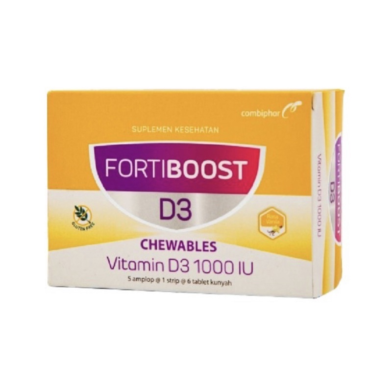 Fortiboost D3 1000 strip 6 tablet ( tablet kunyah d3 1000 )