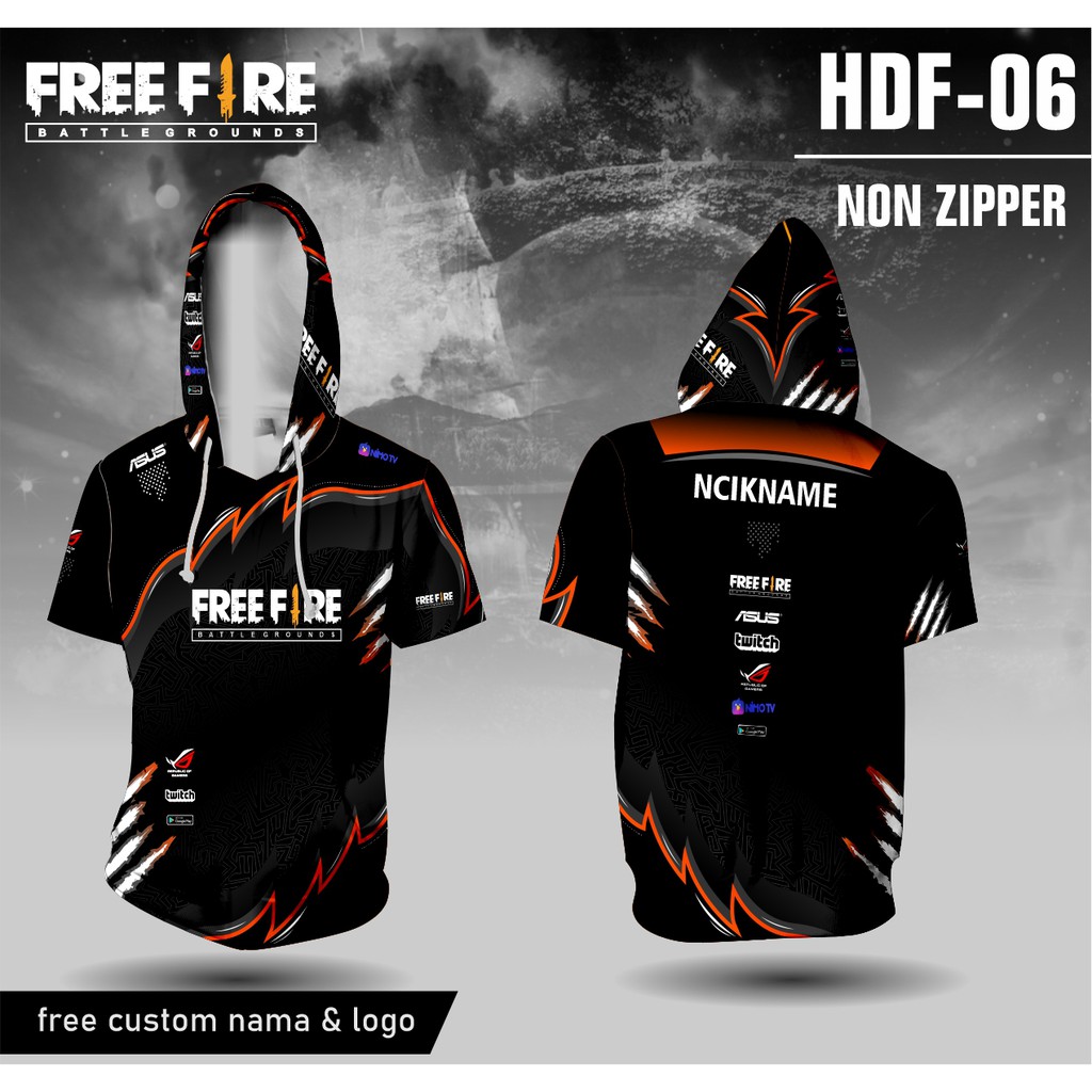 Jersey hoodie free fire baju ff rog kaos game