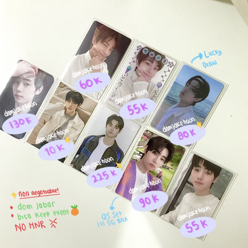 [OFFICIAL] [baca desk] Enhypen Jake Sunghoon pc photocard season greeting sg border bdo np neck pill