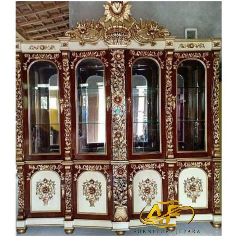 lemari hias kaca lemari hias ruangan,lemari hias mewah,lemari hias full ukiran mewah