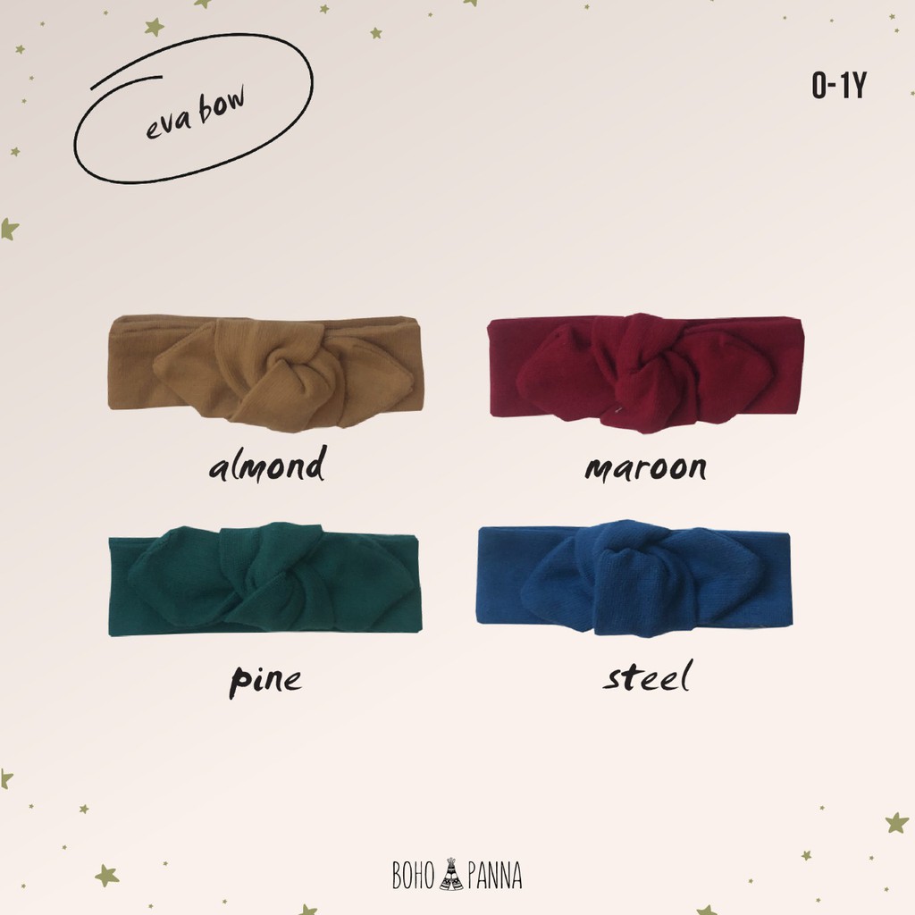 BOHO BABY EVA BOW  BANDANA BAYI HEADBAND BAYI 100% KATUN BOHOBABY BOHOPANNA