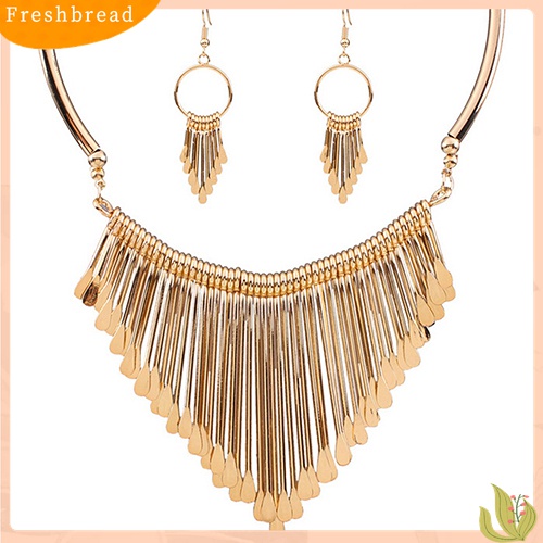 Fresh| Set Perhiasan Kalung Choker Dengan Liontin Rumbai Untuk Wanita