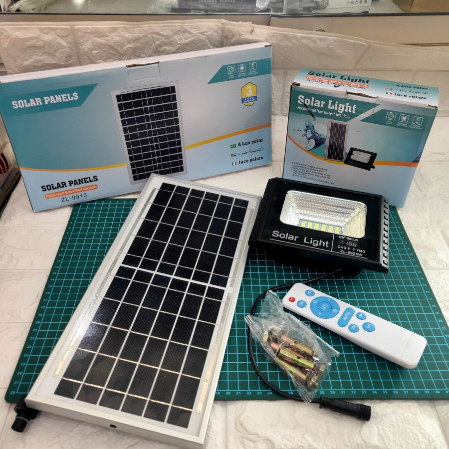 paket lampu solarcell AIO 8WP lampu 25W dg remot lampu taman PJU solar