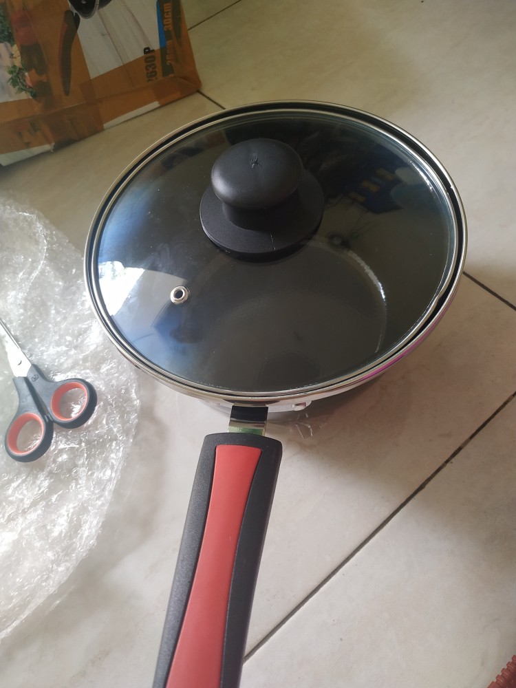 Sauce Pan Enamel Saucepan Q2 & Gsf 20cm + Tutup Kaca Panci Saus Panci Susu Anti Lengket Bahan Enamel