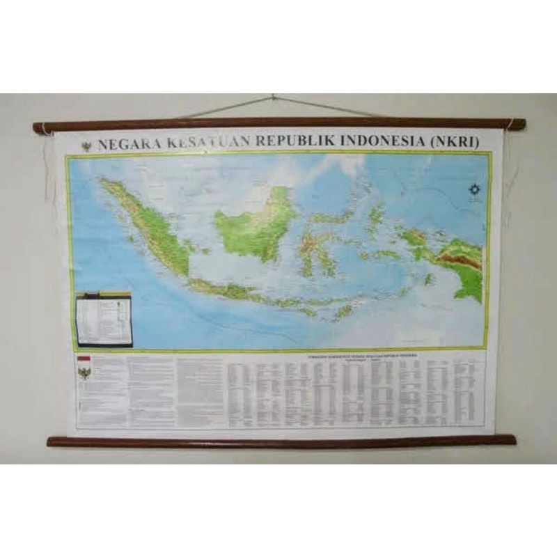 Jual Peta Indonesia Ukuran Sedang 125x90cm Bingkai Kayu | Shopee Indonesia