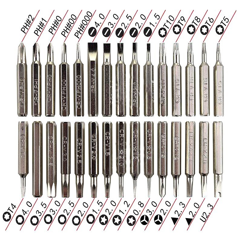 Obeng Magnet Set Reparasi Elektronik Gadget 30 in 1 Screwdrivers Tool