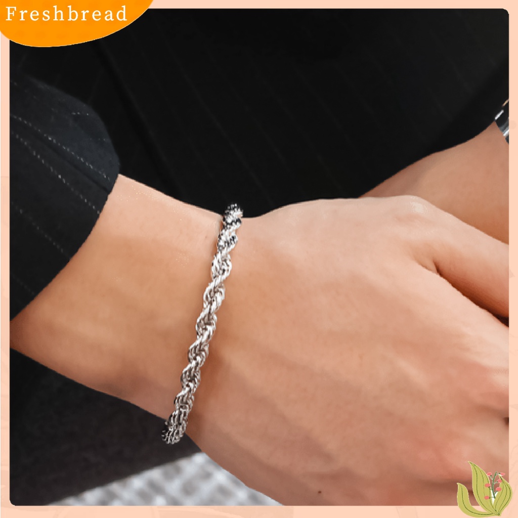 Gelang Rantai Lapis Silver Model Twisted Gaya Elegan Untuk Wanita