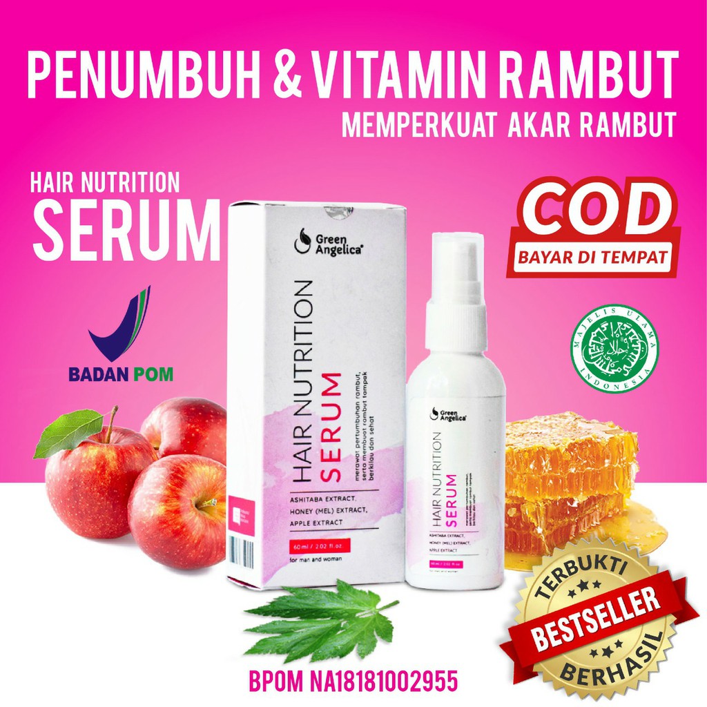 Jual Hair Serum Green Angelica Vitamin Rambut Menutrisi Akar Dan Batang Rambut Rusak