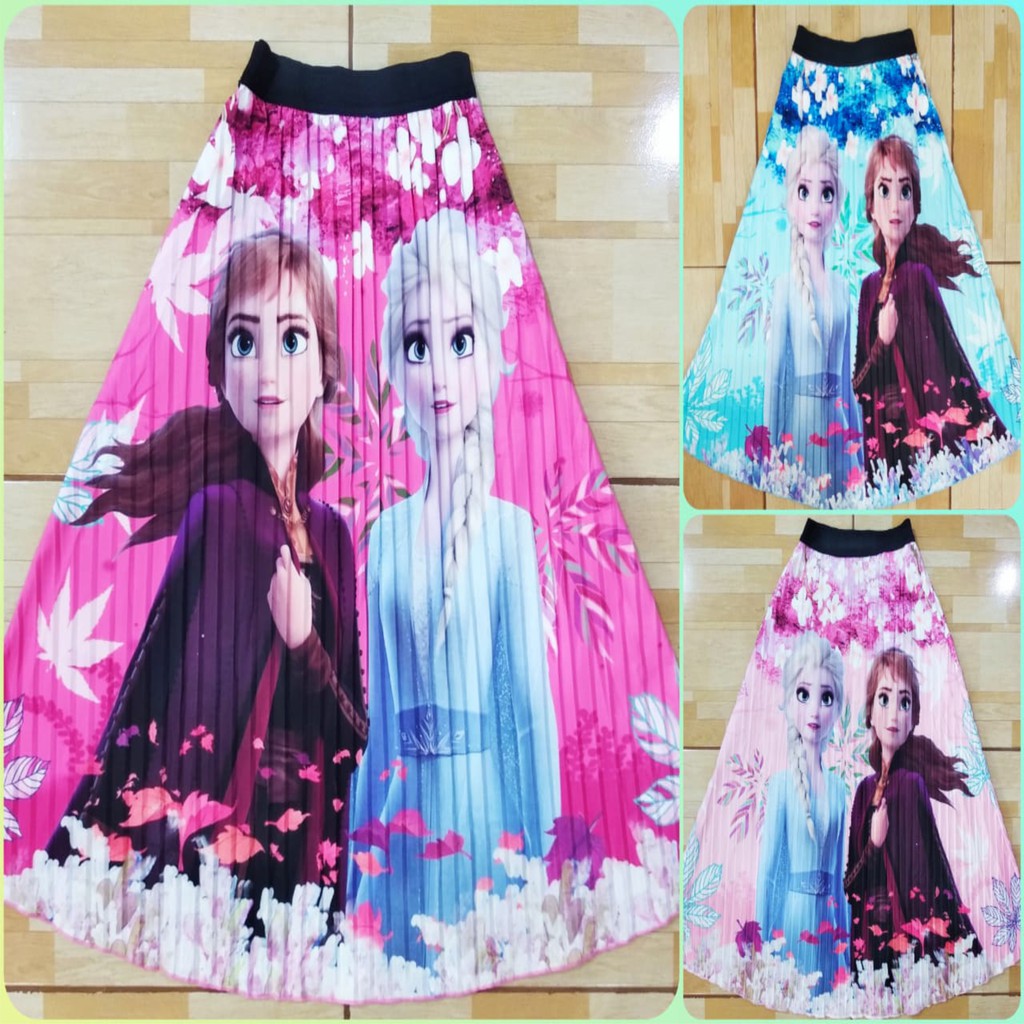 ROK ANAK PEREMPUAN PLISKET SCUBA FROZEN