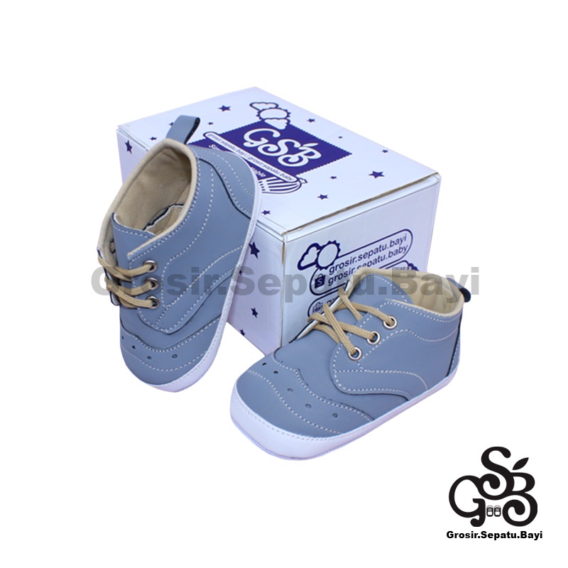 Sepatu Bayi - Baby Shoes - Prewalker  | 2-12 bulan | casual BRAGA ABU polos ringan &amp; fleksibel