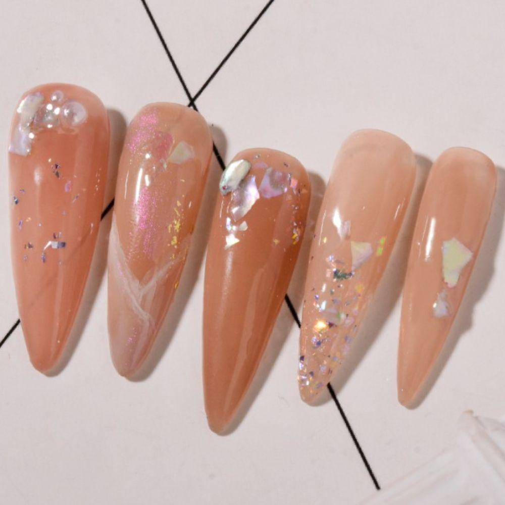 Mxbeauty Nail Art Charms Aurora Shiny Manicuring Perhiasan Salon Kuku Shell Slice Abalone Flake Hiasan Kuku