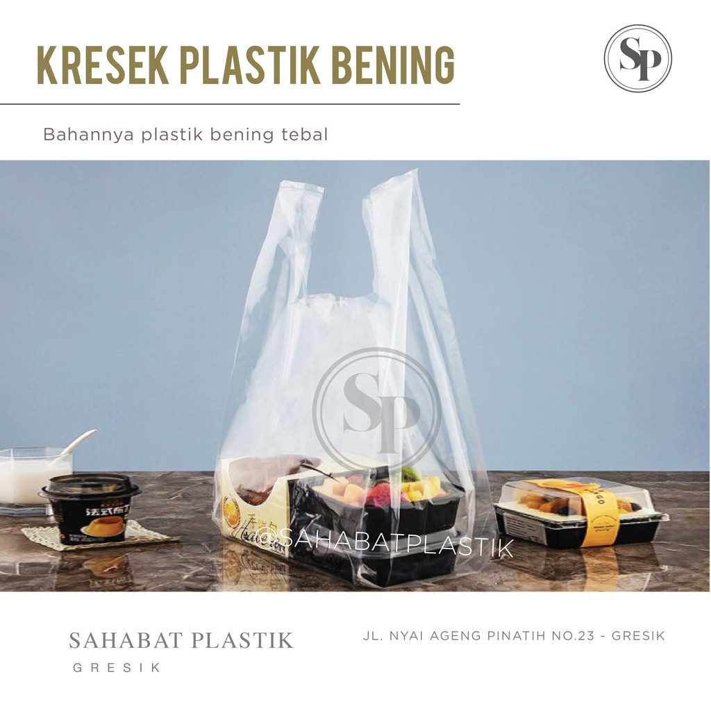 KANTONG KRESEK BENING PP / kresek bening PP 15 cm. 20 cm, 25 cm (Keresek Bawang Tas Plastik Ke