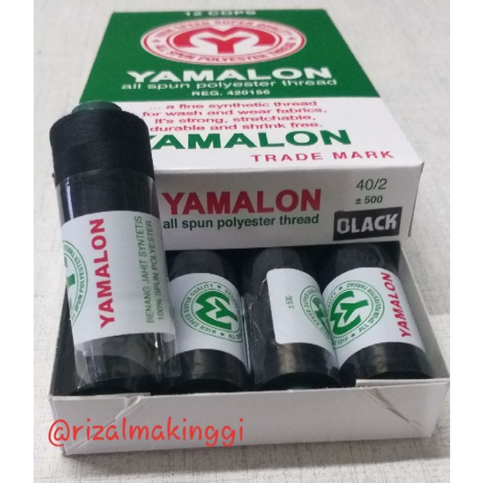 benang jahit yamalon black/ hitam 500 yards