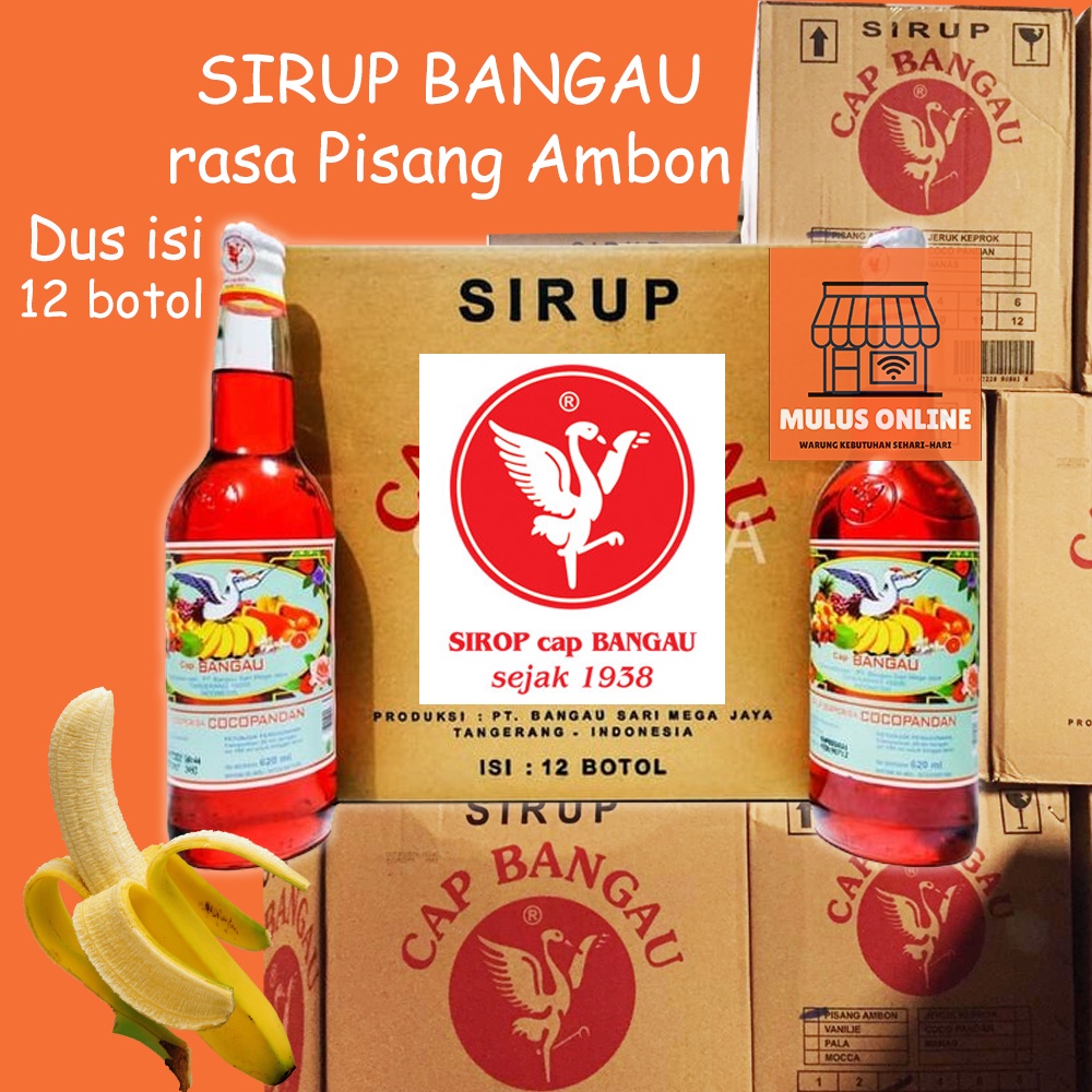 

Syrup Bangau / sirup bango rasa Pisang Ambon isi 12 Botol sirop [620ml] Perdus 1 dus Grab Gojek only