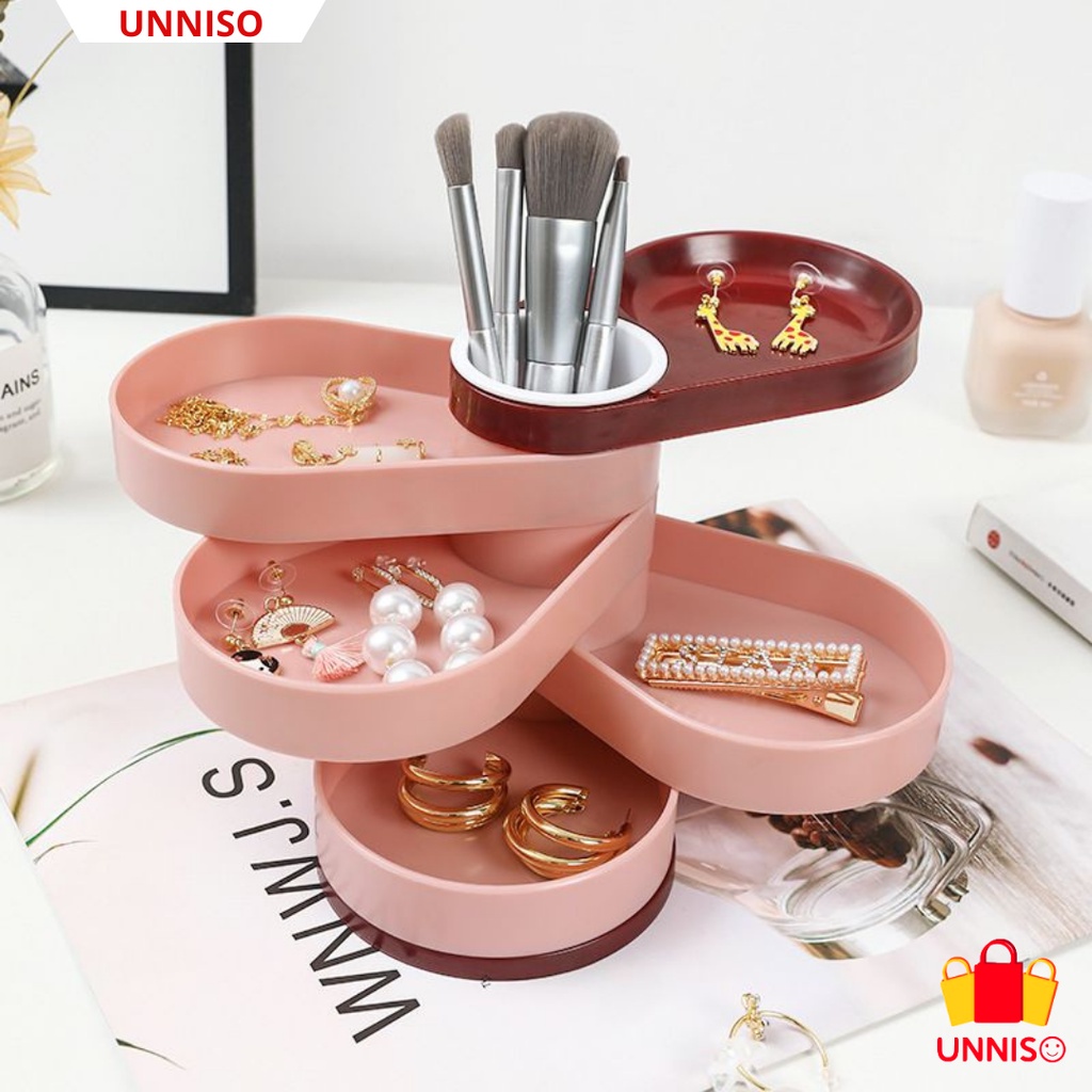 UNNISO - Rotating Jewelry Storage Box Tempat Perhisan JS1
