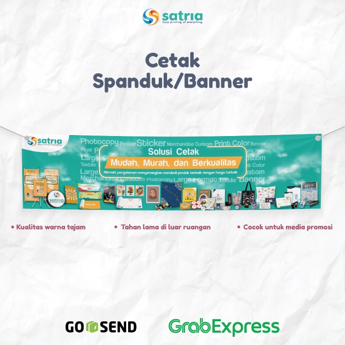 

Cetak Banner / Cetak Spanduk / Baliho - Flexy China/Korea 280/340/440
