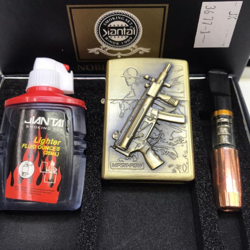 Korek Zippo Kantai Motif Set Minyak&Filter Korek Korek Kantai 3in1