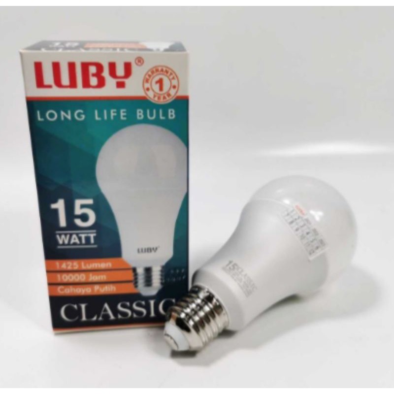 Luby Classic 15W Lampu Bohlam LED 15 Watt Bulb PUTIH Garansi 1 Tahun