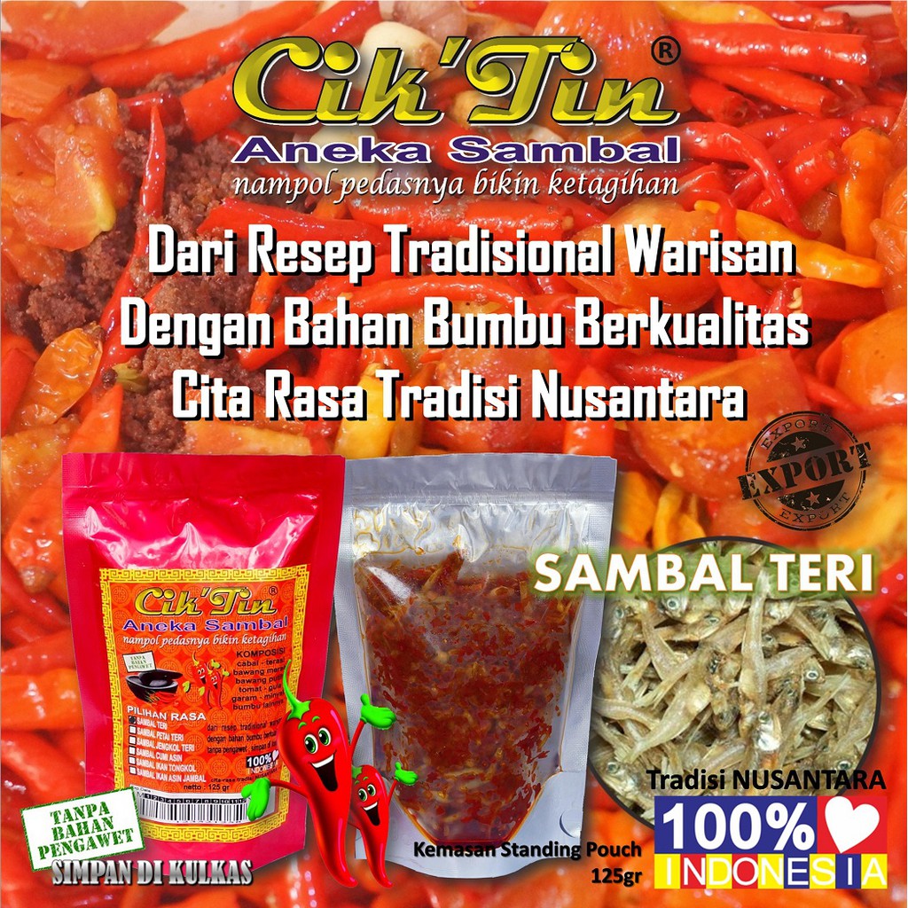 

Sambal TERI SPECIAL Cik'Tin 125gr