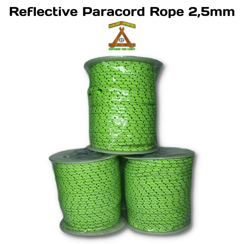 Tali Prusik Tali Paracord Reflektif 2,5mm Import - Detail Pada deskripsi