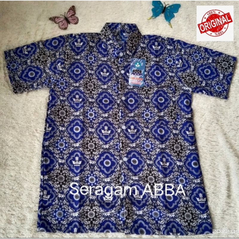 PO Batik SMP Nasional Biru Tunas Harapan Lengan pendek