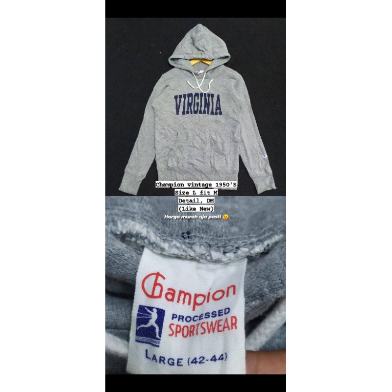 hoodie champion vintage 1950's